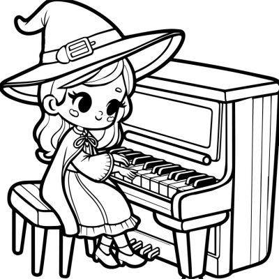 Bruja tocando el piano