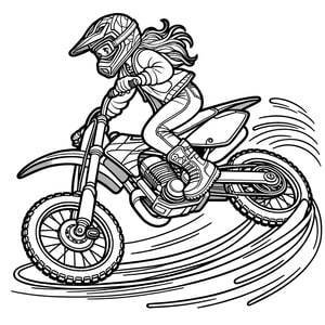 Chica en moto de motocross