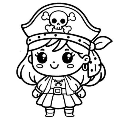 Chica pirata kawaii