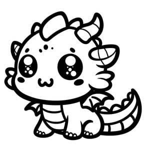 Dragón kawaii fácil