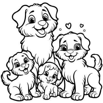 Dibujo de Familia de perros para colorear a imprimir (PDF gratuito ...