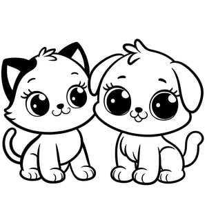 Gatito y cachorro